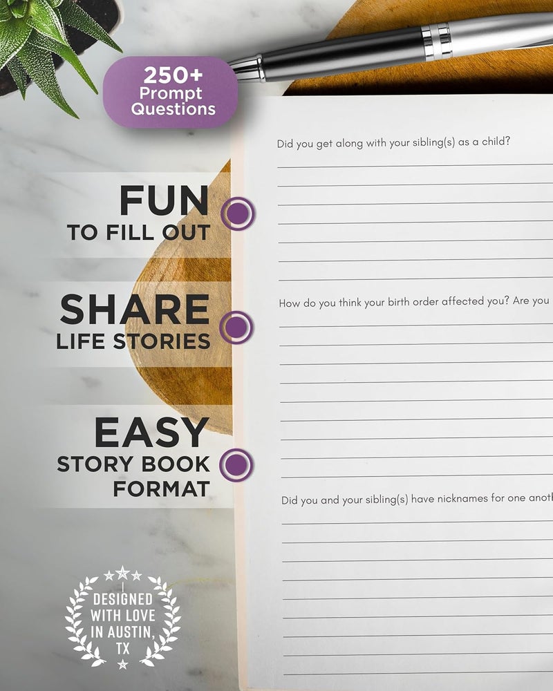 Coco & Lan Grandma's Life Story Journal: A Meaningful Keepsake for Grandma to Share Her Journey and Memories, Book Includes 250+ Prompt Questions, Sentimental Gifts Idea for Mother's Day, Birthday, Christmas - Image 4